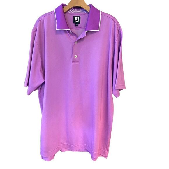 FootJoy Sz L Purple Golf Tennis Pickleball Athleisure Athletic Short Sleeve Polo - Picture 1 of 8